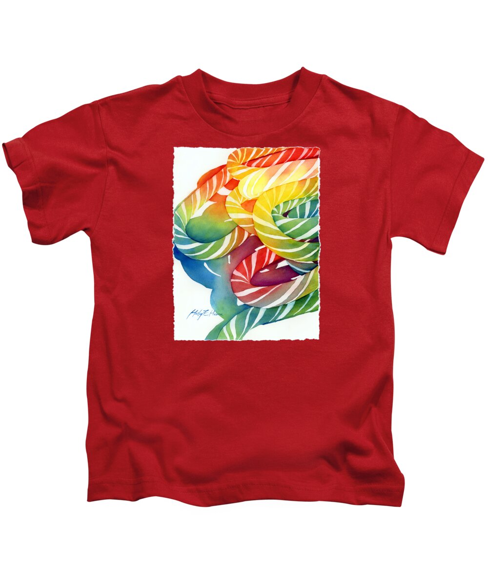Candy Kids T-Shirt featuring the painting Candy Canes by Hailey E Herrera