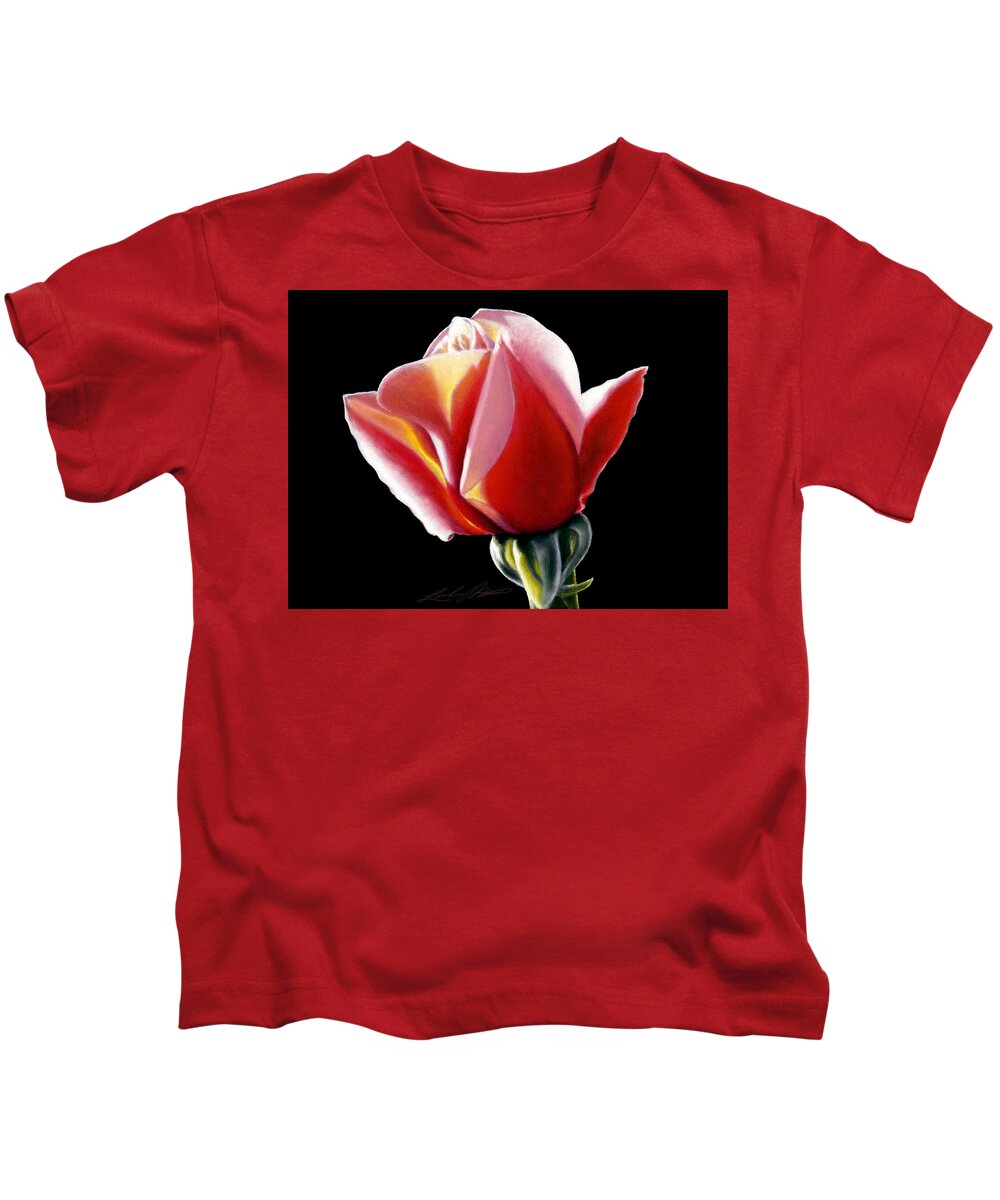 Rose Kids T-Shirt featuring the painting Dawn's Early Light by Linda Merchant