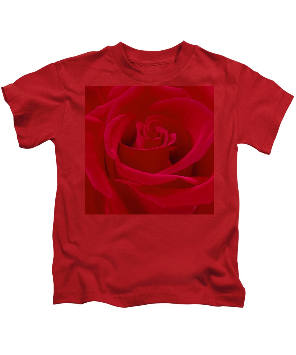 Red Rose Kids T-Shirt featuring the photograph Deep Red Rose by Mike McGlothlen