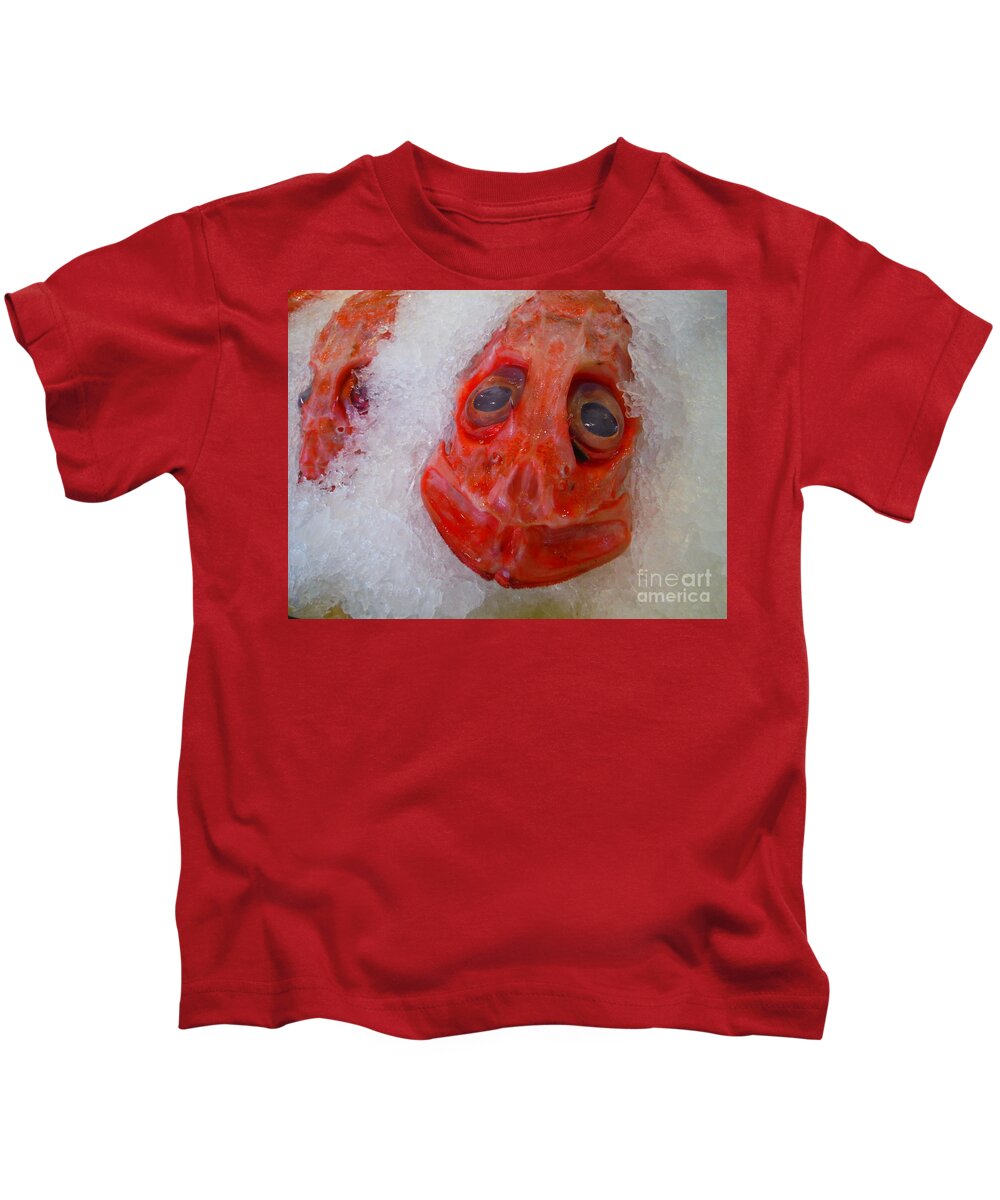 Dragonfish Kids T-Shirt featuring the photograph Dragonfish On Ice by Paddy Shaffer