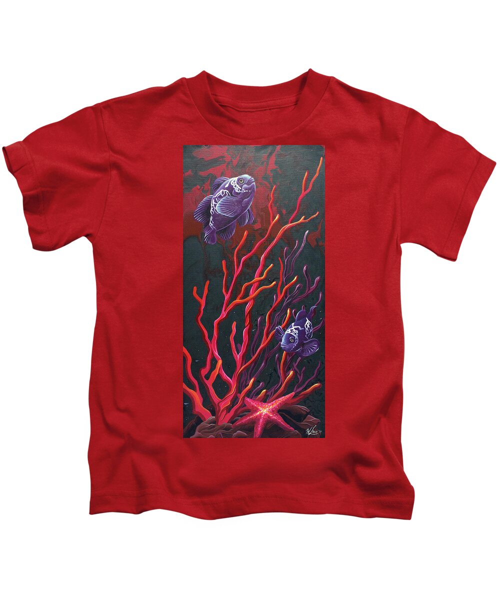 Acrylic Painting Kids T-Shirt featuring the painting Electric Clown by William Love