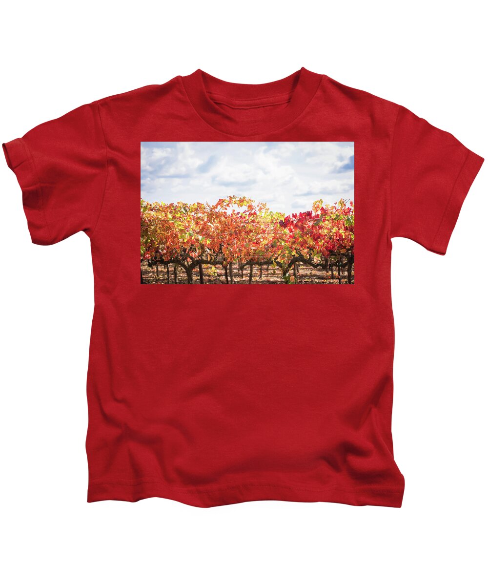 Napa Valley Kids T-Shirt featuring the photograph Fall Leaves by Aileen Savage