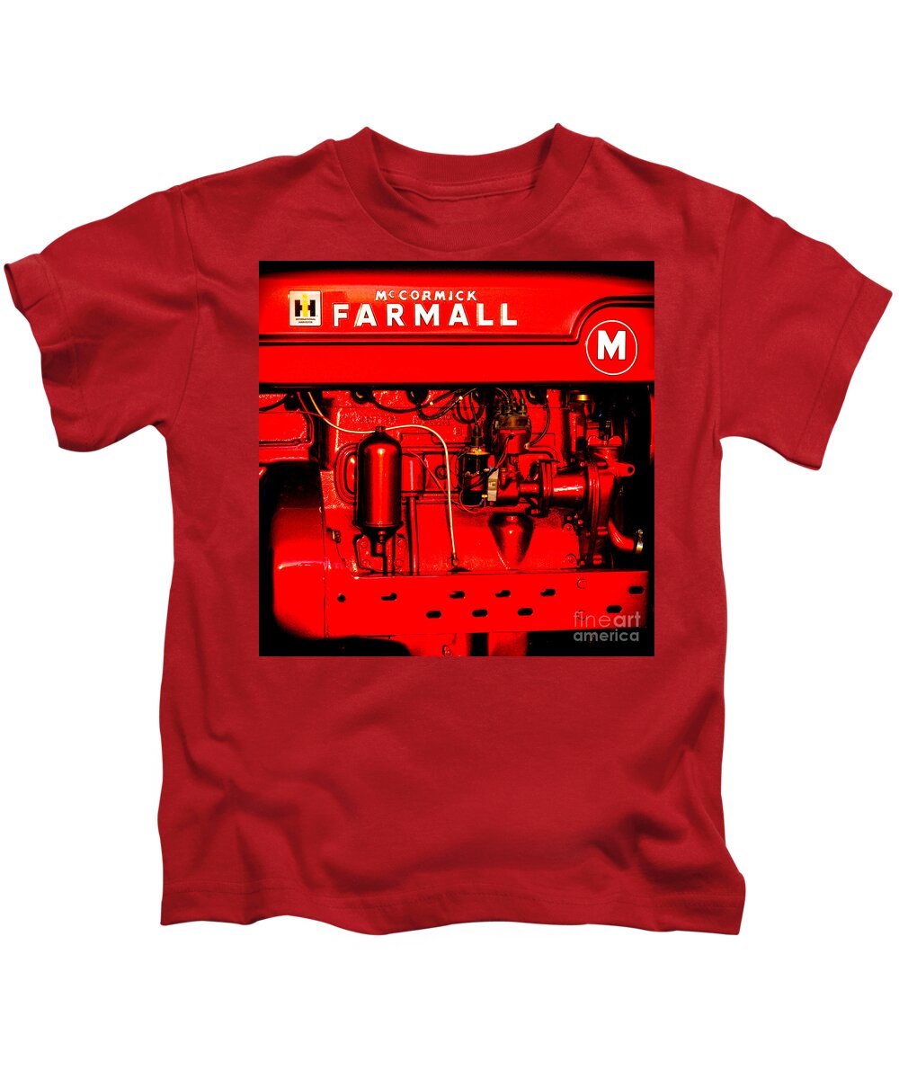 International Kids T-Shirt featuring the photograph Farmall Engine Detail by Olivier Le Queinec