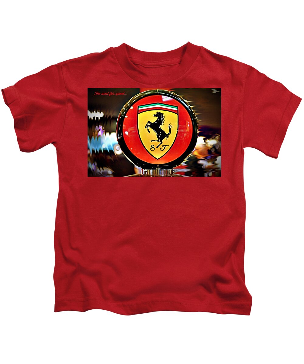 Home Kids T-Shirt featuring the photograph Ferrari - Need for Speed by Richard Gehlbach