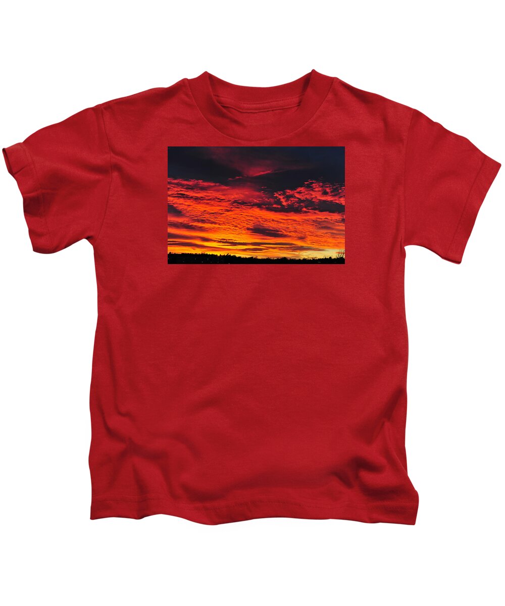 Sky Kids T-Shirt featuring the photograph Fiery Close of Day by Randi Grace Nilsberg