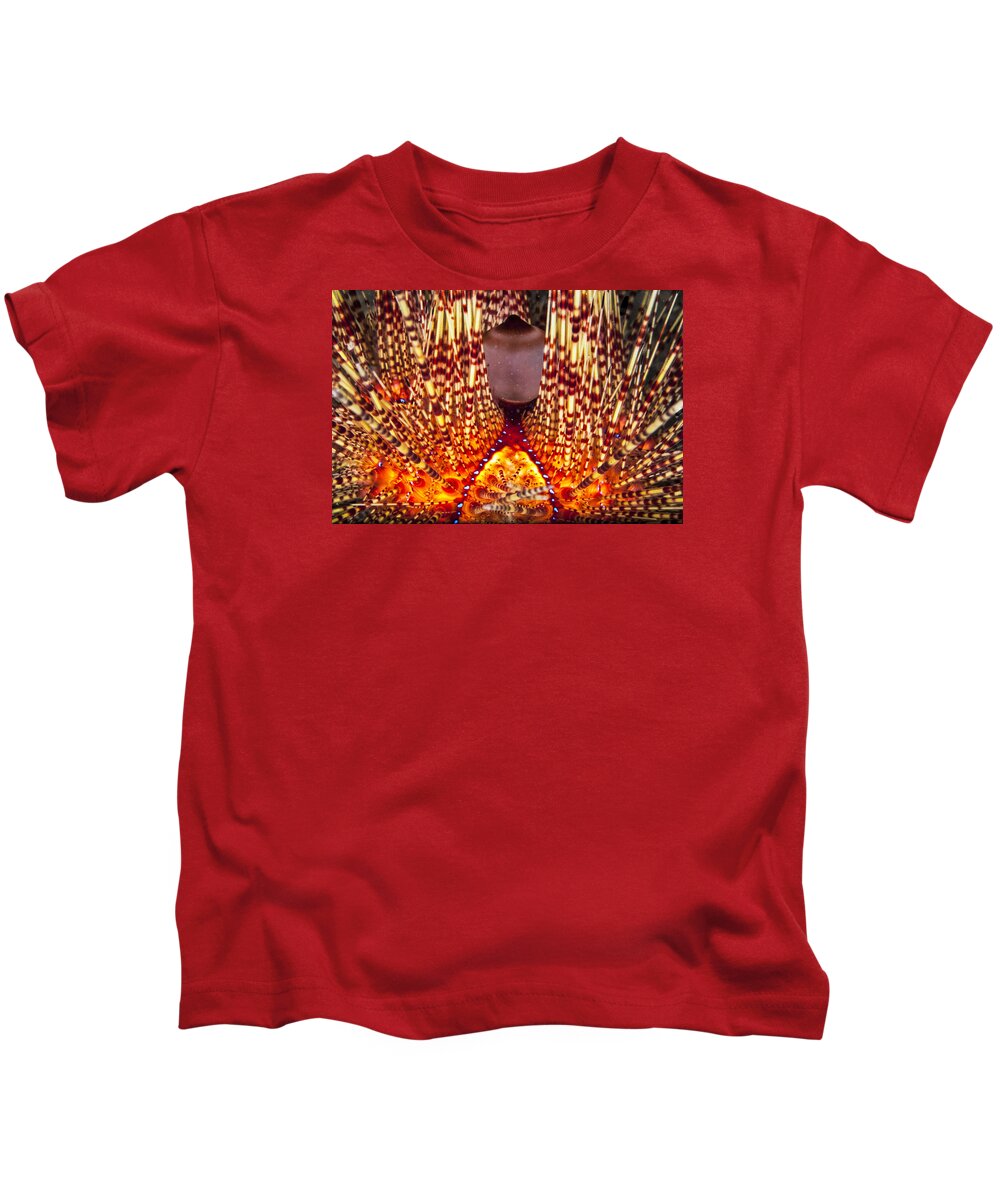 Magnificent Kids T-Shirt featuring the photograph Fire Beneath the Waves by Sandra Edwards