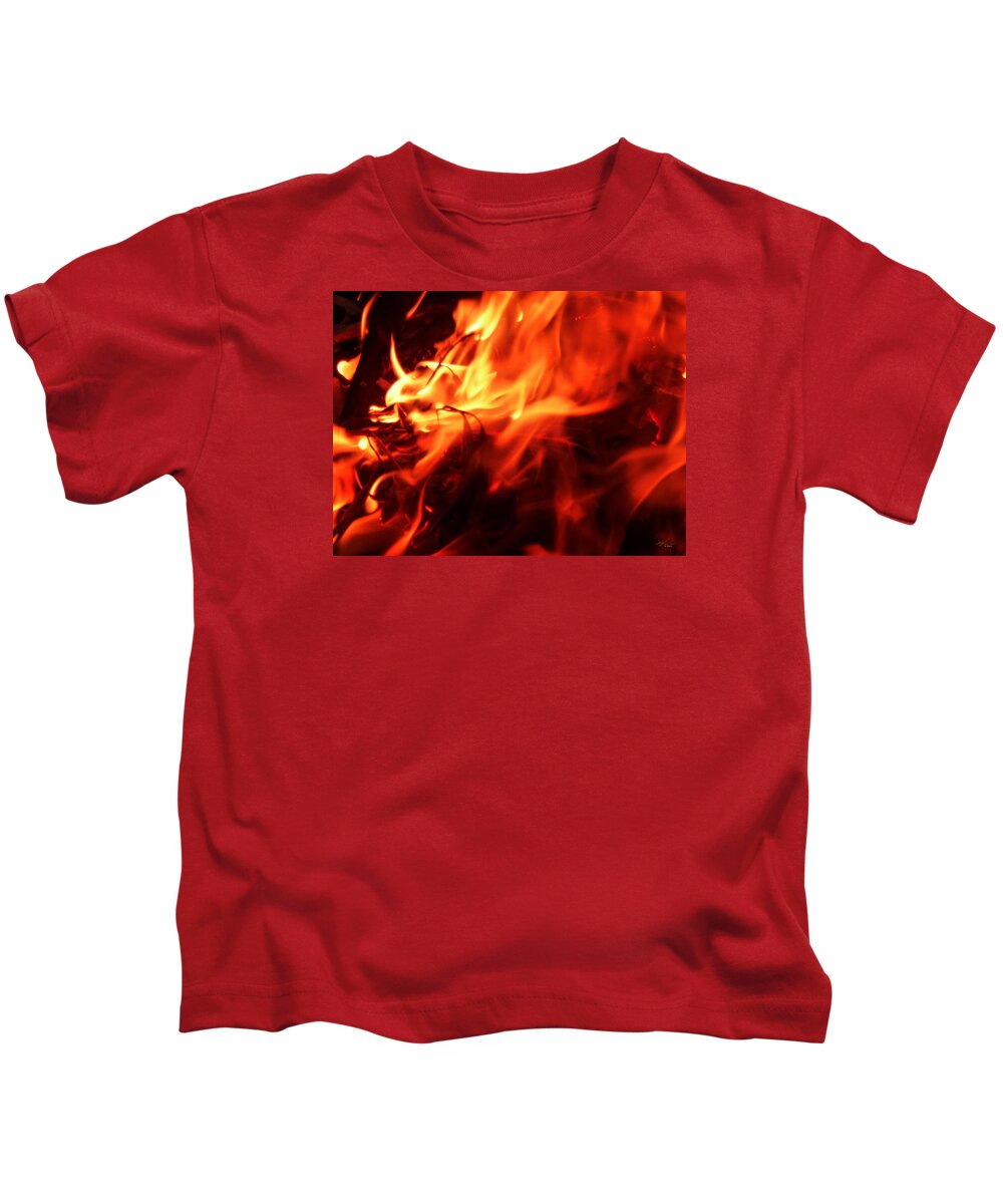 Fire Kids T-Shirt featuring the photograph Fire Burn by Michael Blaine
