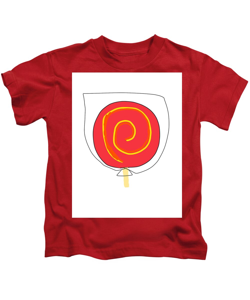 #candy Kids T-Shirt featuring the digital art Flame candy by Sari Kurazusi