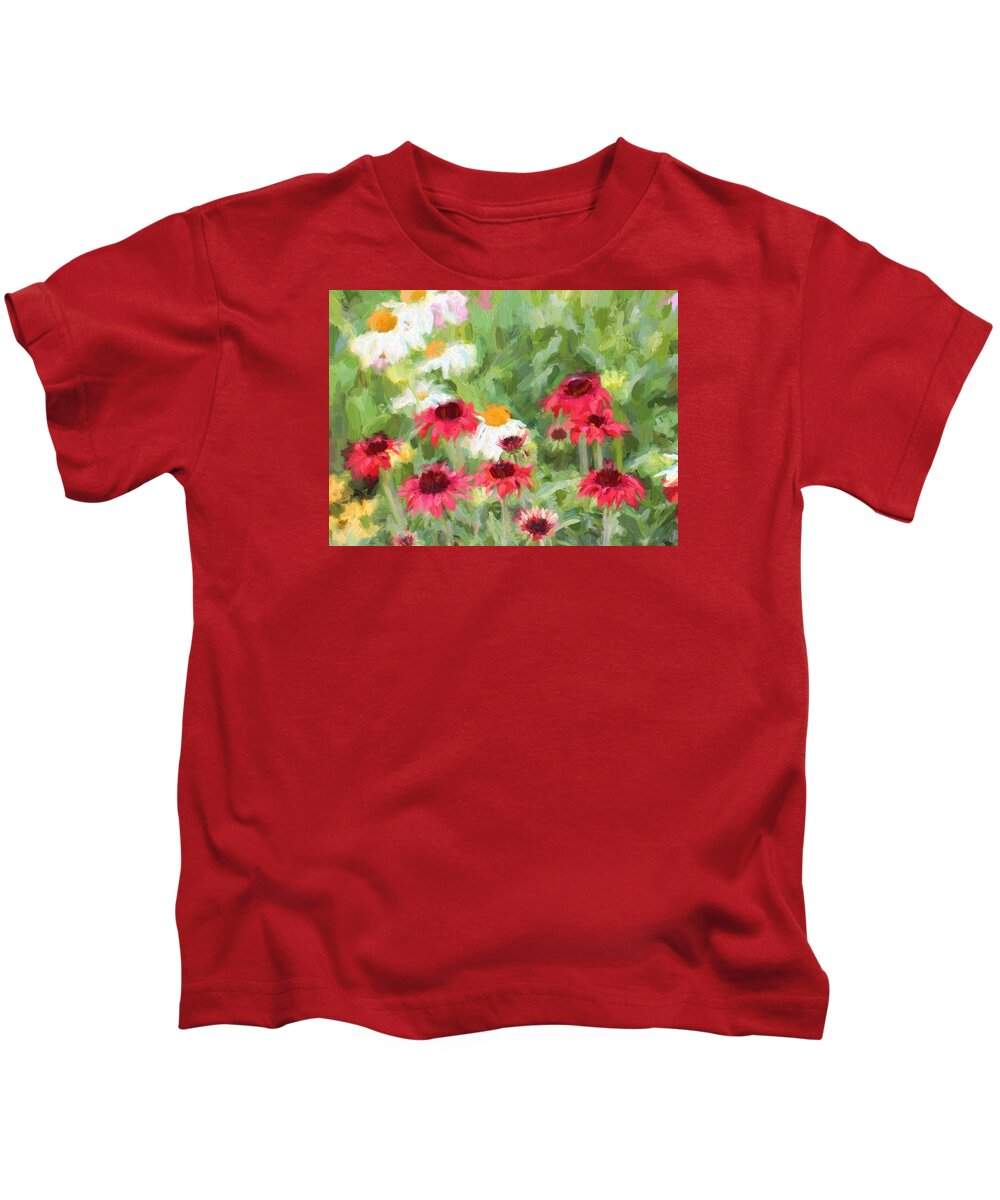 Flowers Kids T-Shirt featuring the digital art Floral Daydreams by Lorraine Baum