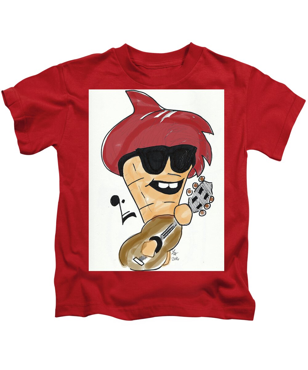 Guitar Kids T-Shirt featuring the painting Guitar Ice Cream by Loretta Nash