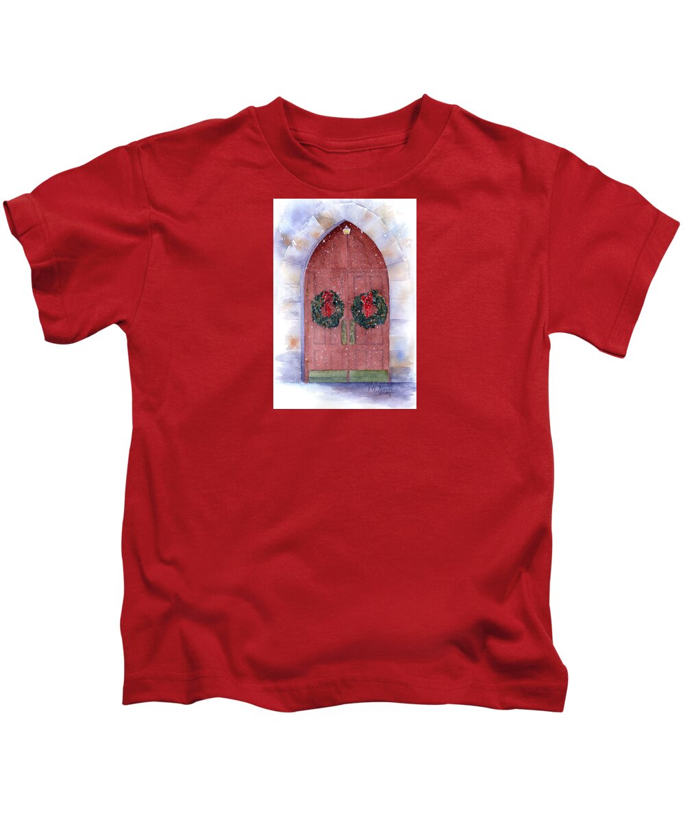 Christmas Kids T-Shirt featuring the painting Holiday Chapel by Marsha Karle