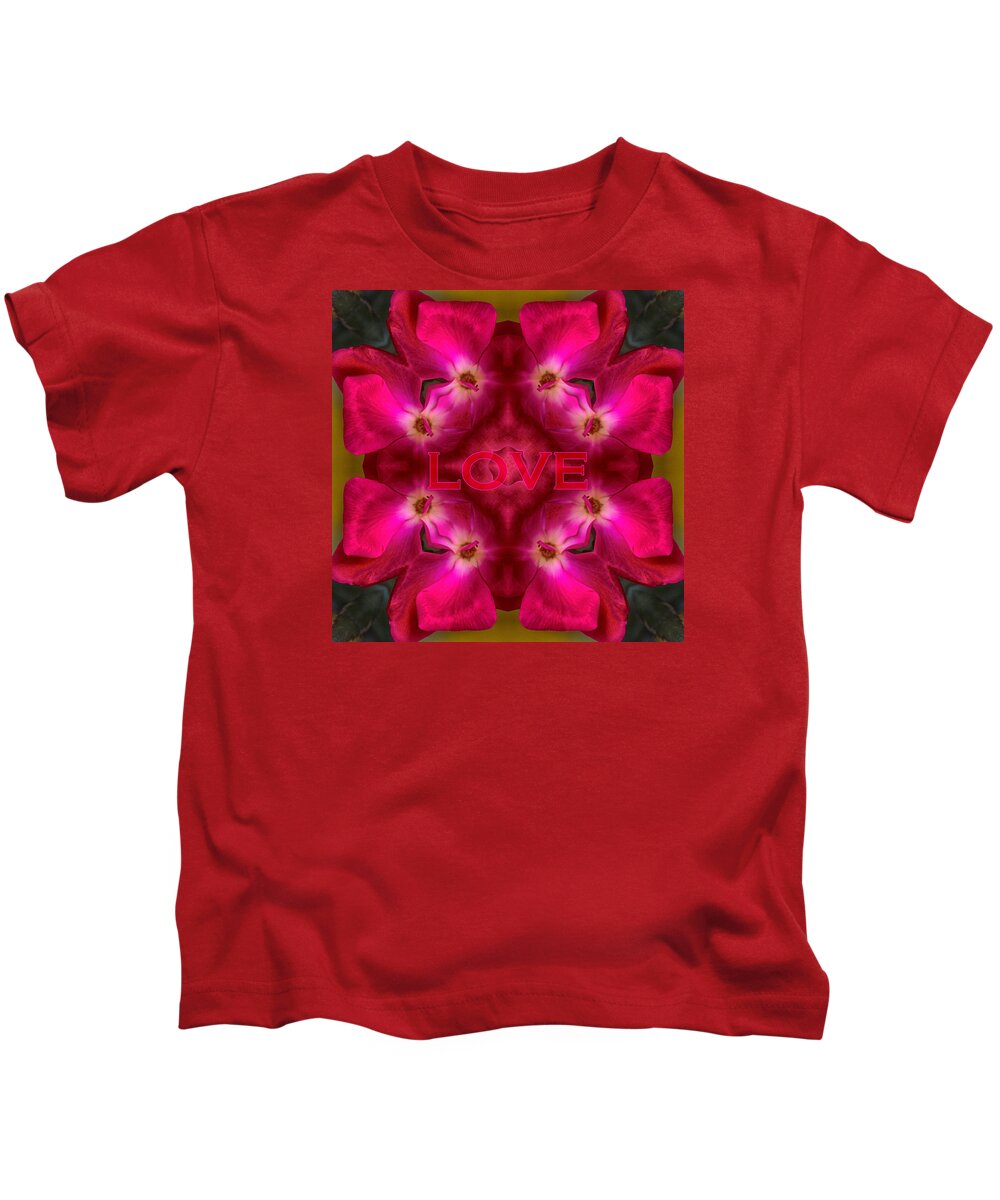 Kaleidoscope Design Kids T-Shirt featuring the photograph Hot Love by Mary Buck