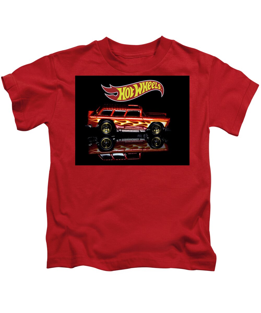 55 Chevy Nomad Kids T-Shirt featuring the photograph Hot Wheels '55 Chevy Nomad by James Sage