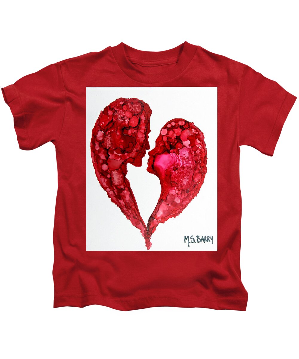 Love Kids T-Shirt featuring the painting Human Heart by Maria Barry
