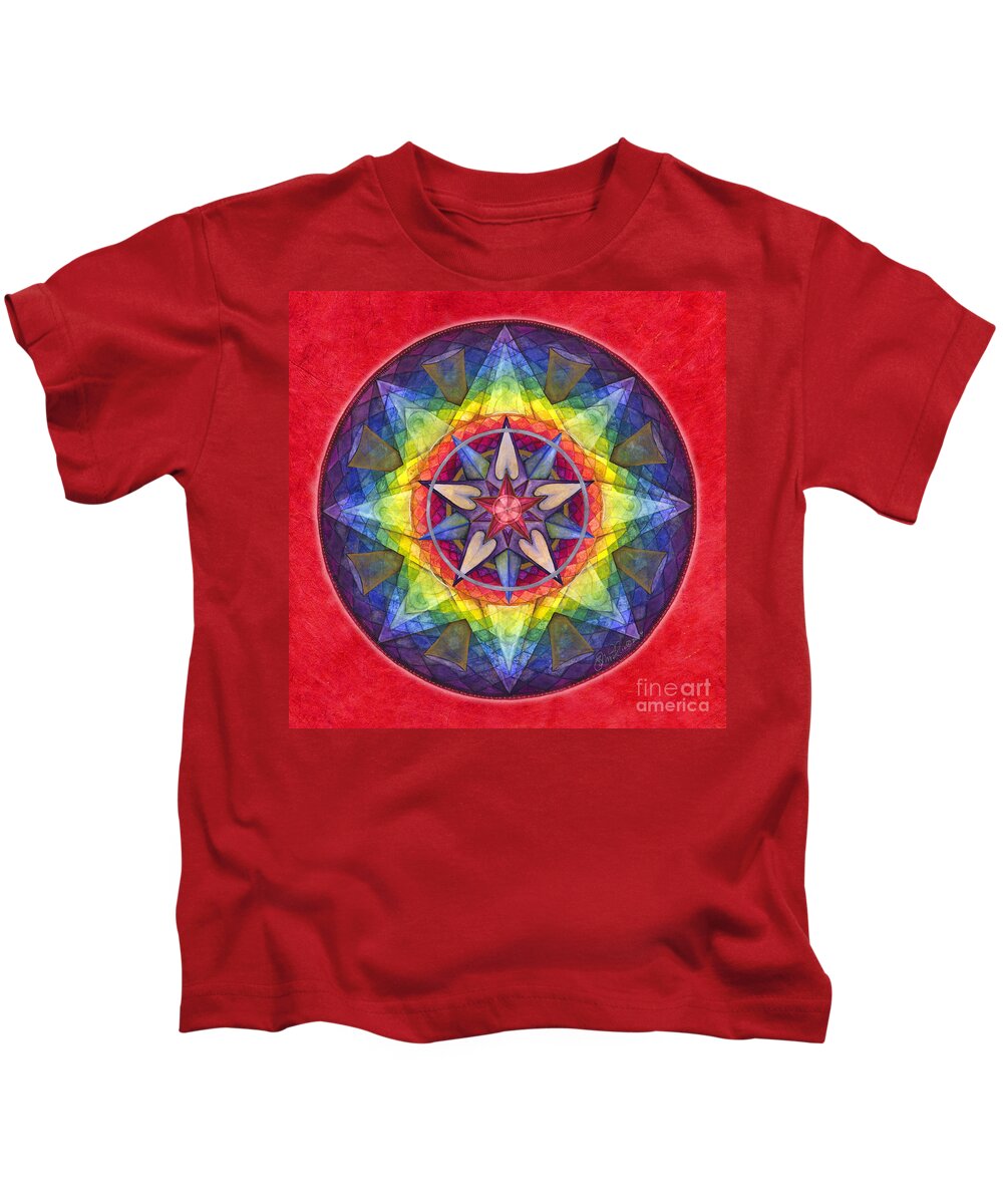 Mandala Kids T-Shirt featuring the painting Joy Mandala by Jo Thomas Blaine