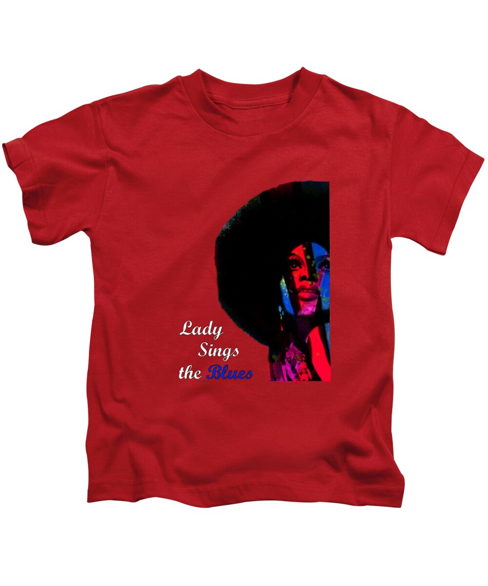 Pop Art Kids T-Shirt featuring the painting Lady Sings the Blues by L Lindall