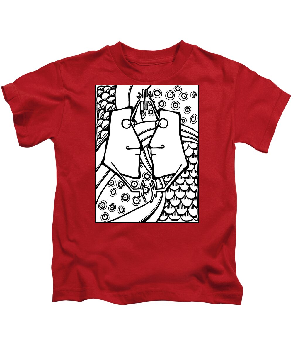 Gallery Kids T-Shirt featuring the painting Mirror Mirror by Dar Freeland