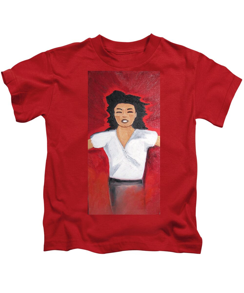 Michael Jackson Kids T-Shirt featuring the painting MJ one of five number five by Patricia Arroyo