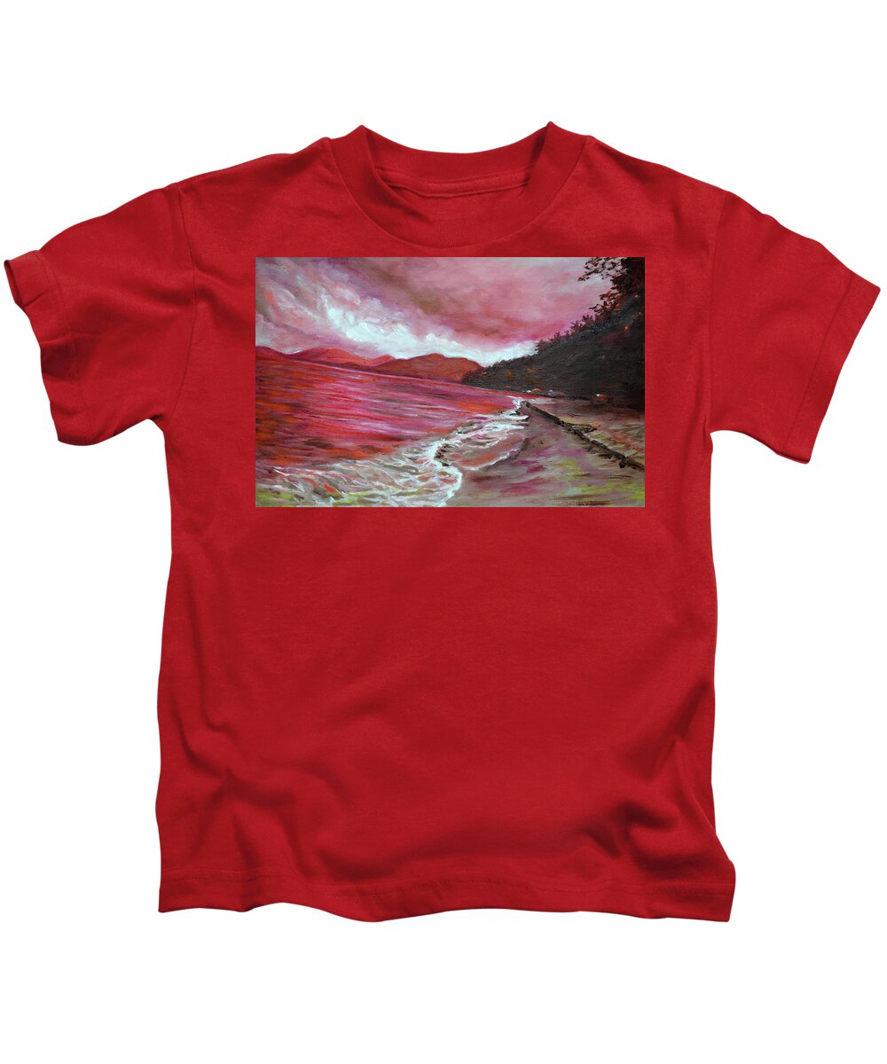 Landscape Kids T-Shirt featuring the painting Moods of Tioman 6 by Usha Shantharam