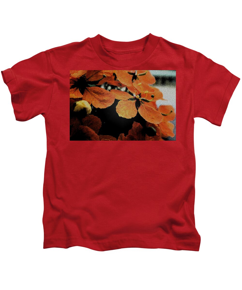 Mosaic Kids T-Shirt featuring the mixed media Mosaic Flowers by Faa shie