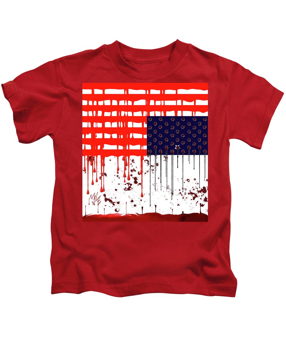 Photoshop Kids T-Shirt featuring the digital art America in Distress by Mal-Z