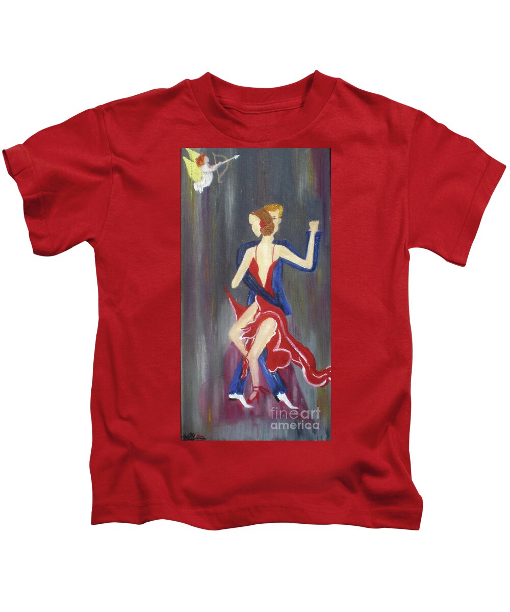 Cupid Kids T-Shirt featuring the painting My Secret Valentine by Artist Linda Marie