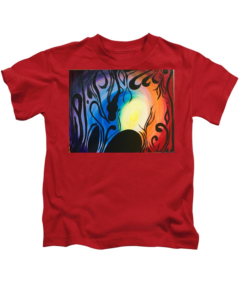  Kids T-Shirt featuring the painting Mystery by Dori Murakami