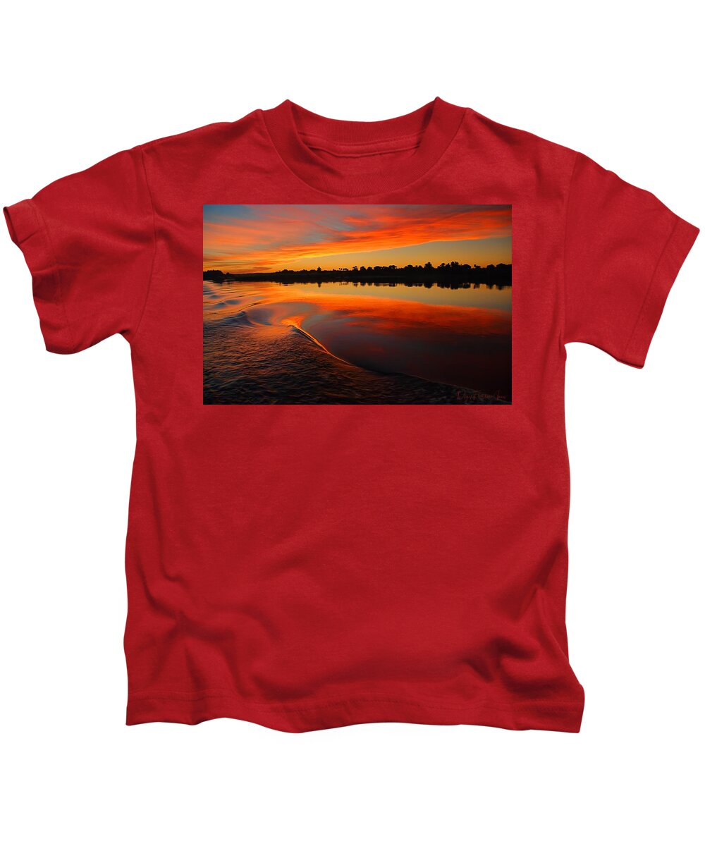 Nile Kids T-Shirt featuring the photograph Nile Sunset by Nigel Fletcher-Jones
