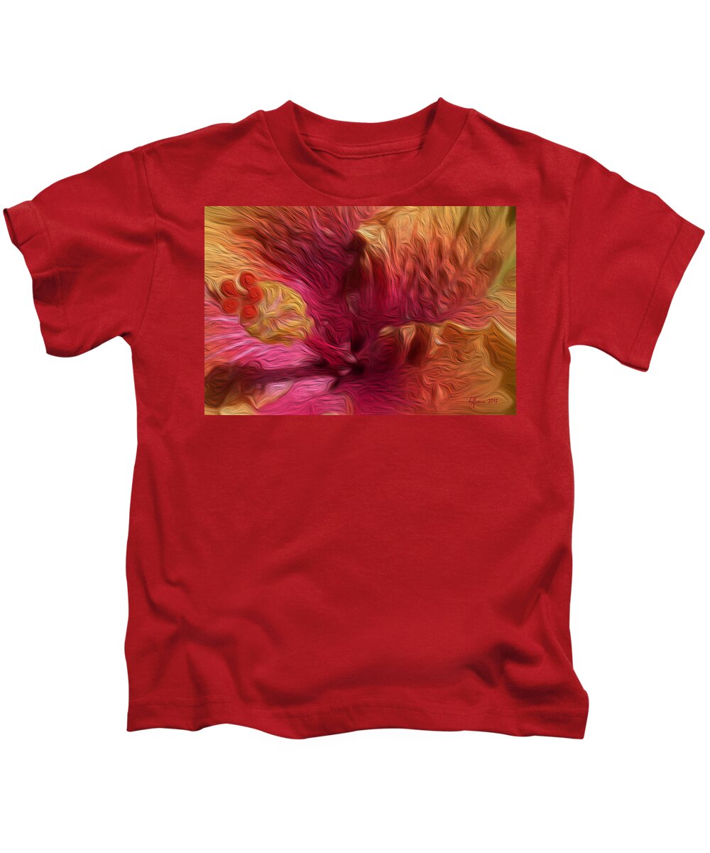 Hibiscus Kids T-Shirt featuring the digital art Outside the music room by Vincent Franco