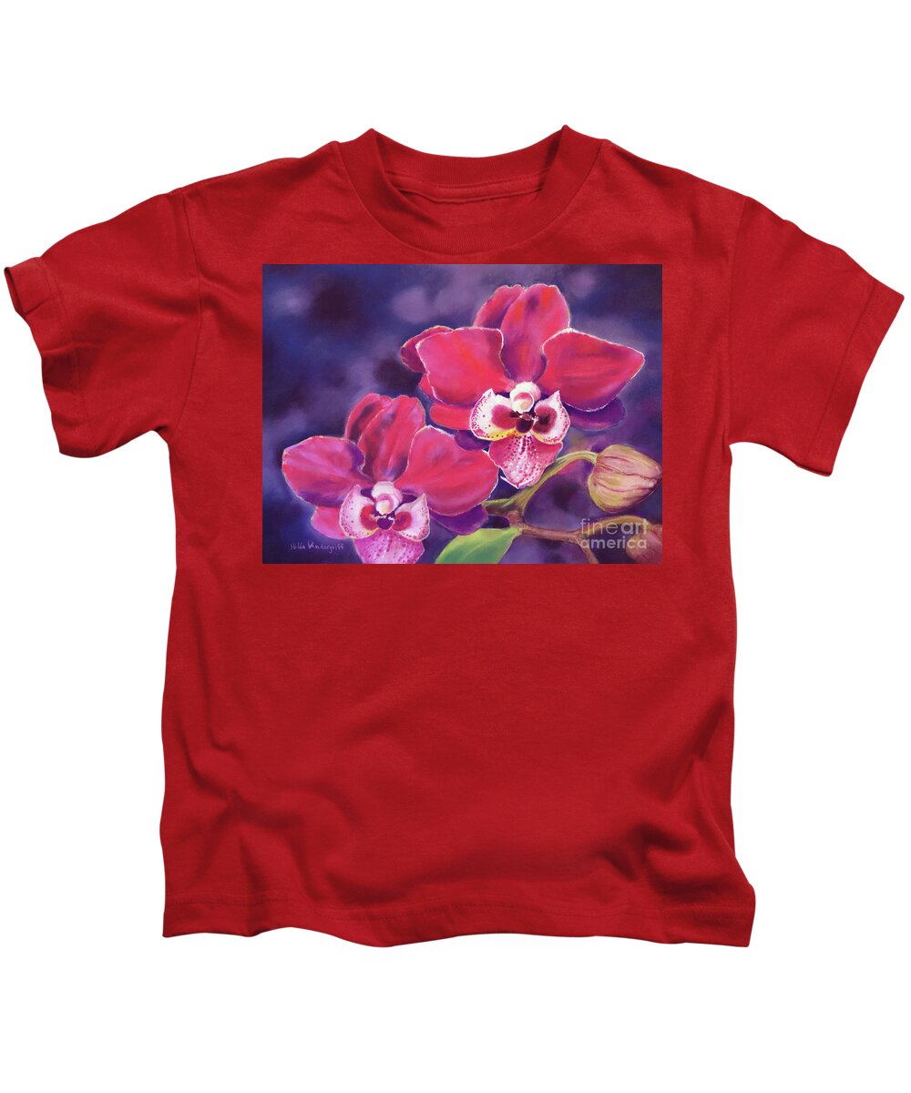 Phalaenopsis Orchid Kids T-Shirt featuring the painting Phalaenopsis Orchid by Hilda Vandergriff