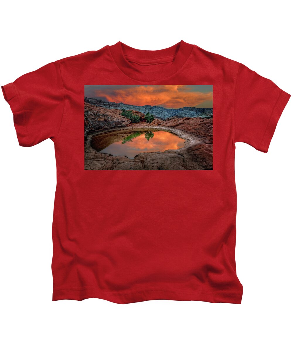 Red Canyon Kids T-Shirt featuring the photograph Red Canyon Reflection by Michael Ash