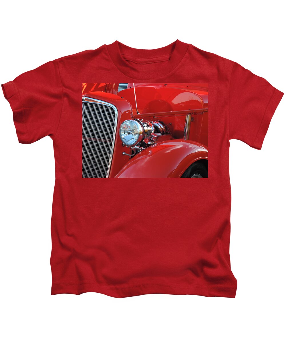 Car Art Kids T-Shirt featuring the photograph Red on Red by Bill Tomsa