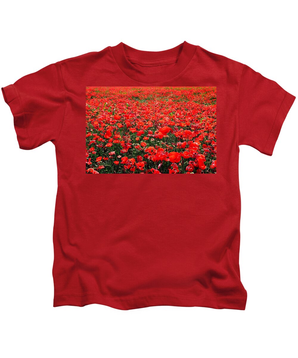 Flower Kids T-Shirt featuring the photograph Red Poppies by Juergen Weiss