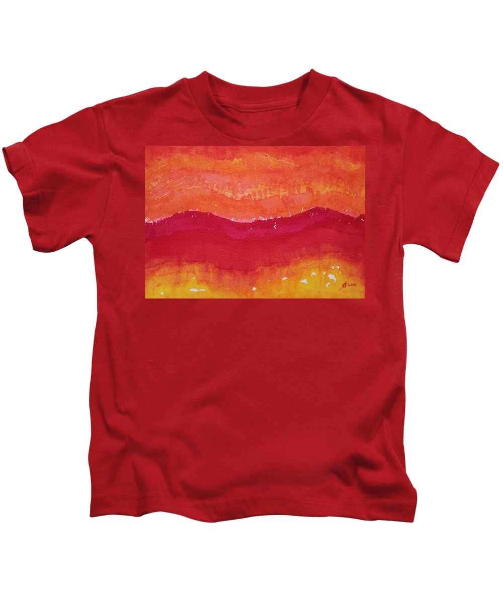 Ink Kids T-Shirt featuring the painting Red Saddle original painting by Sol Luckman
