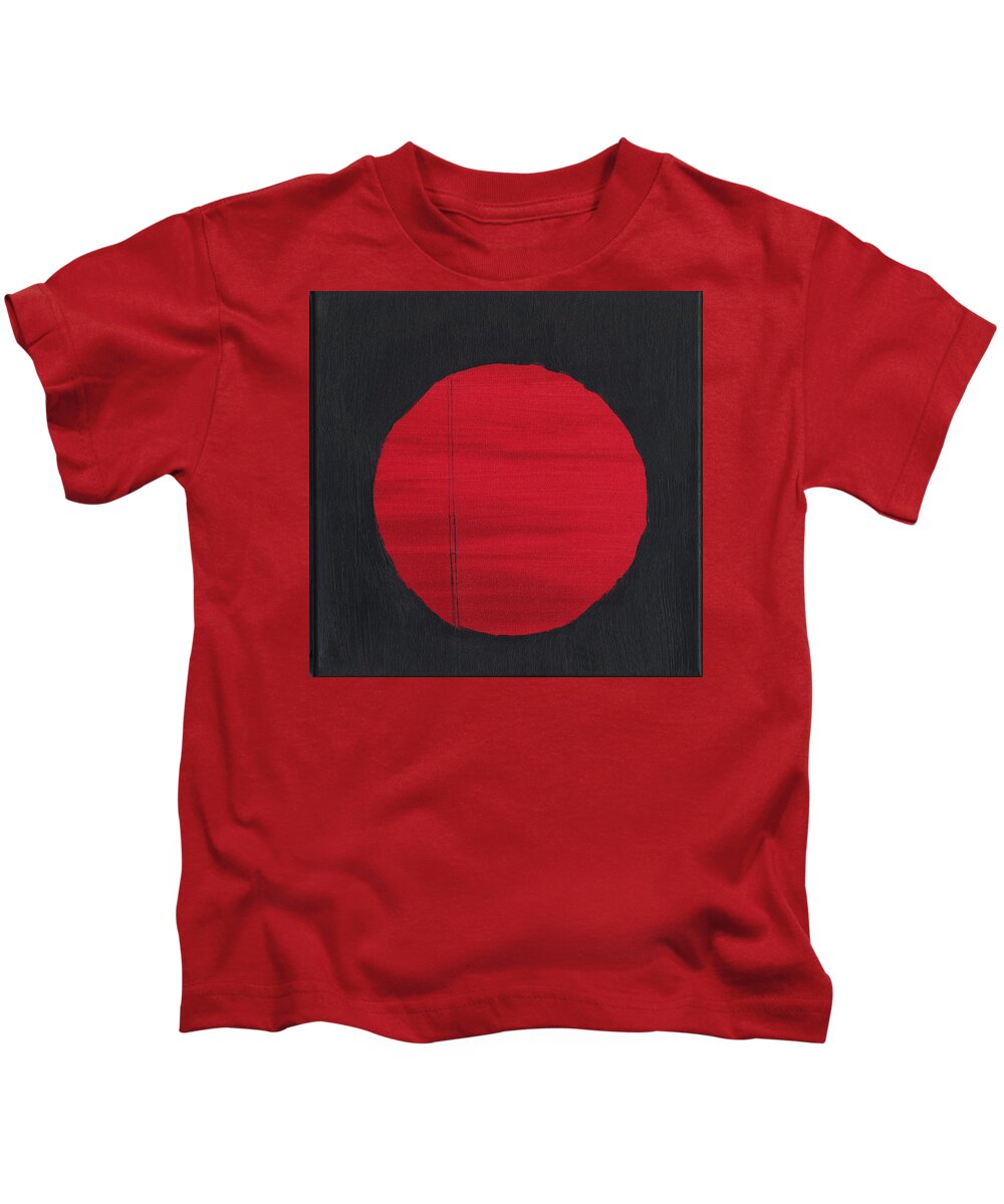 Red Kids T-Shirt featuring the painting Red Sun by Phil Strang