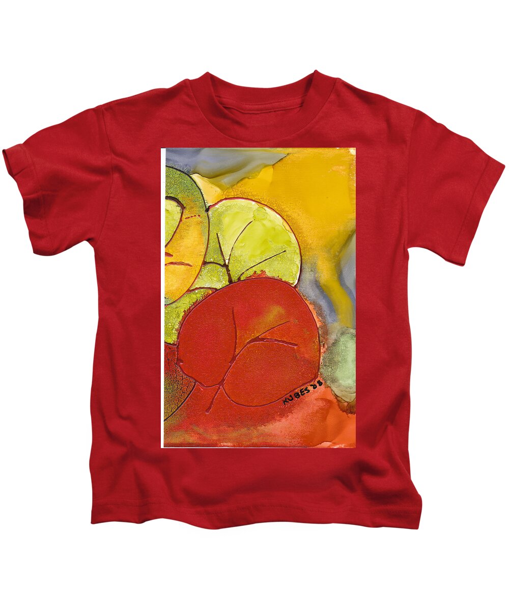 Leaf Kids T-Shirt featuring the painting Sea Grapes by Susan Kubes