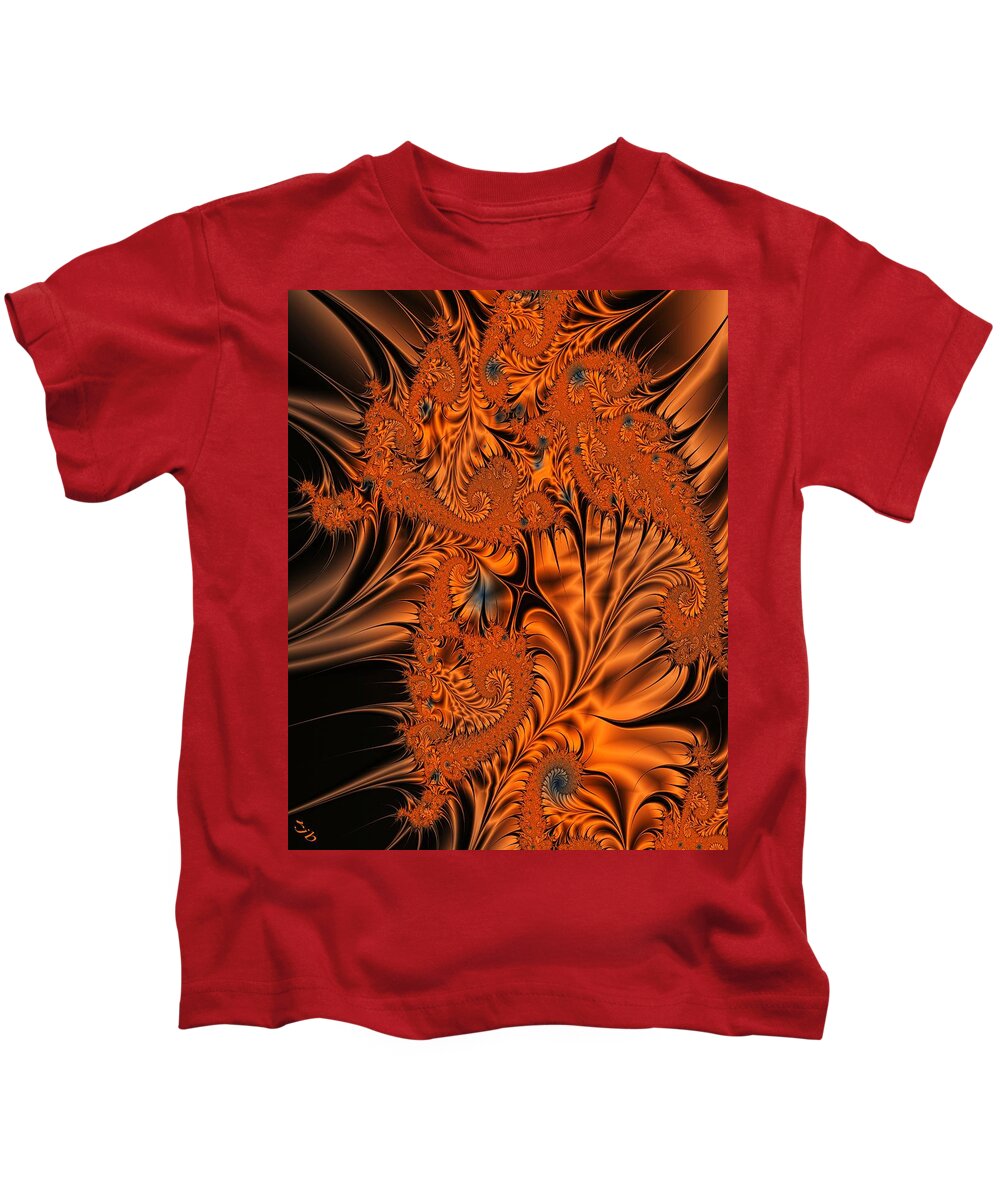 Silk Kids T-Shirt featuring the digital art Silk in Orange by Ronald Bissett