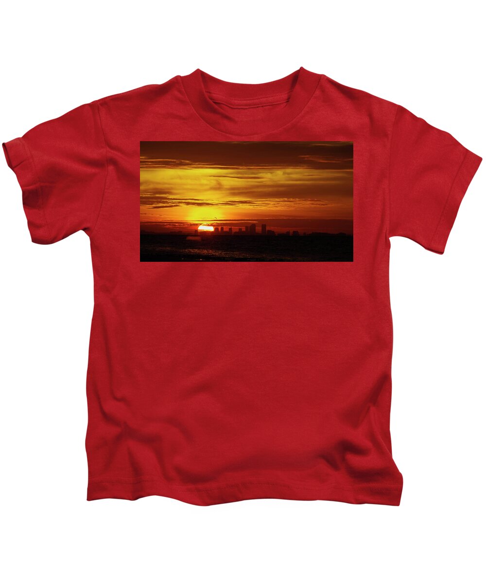 Sun Kids T-Shirt featuring the photograph Smoldering Dawn by Stoney Lawrentz