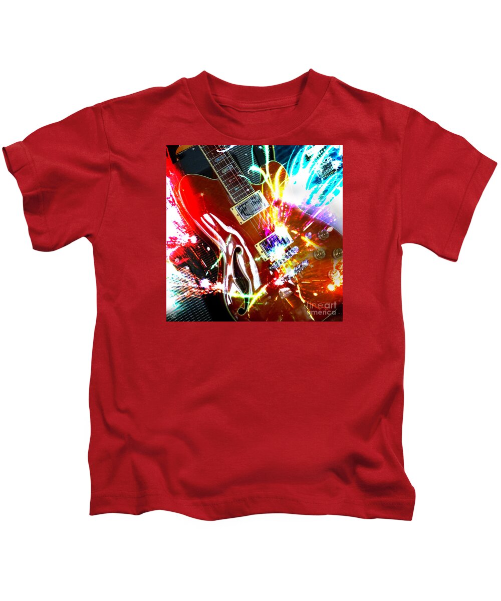 Guitar Kids T-Shirt featuring the photograph Sparks Fly by LemonArt Photography