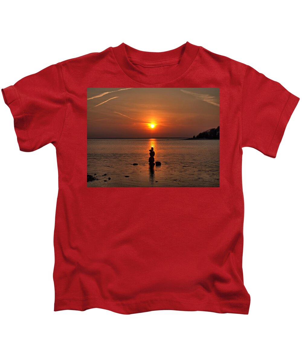 Sunset Kids T-Shirt featuring the photograph Sunset Zen by Bruce Gannon