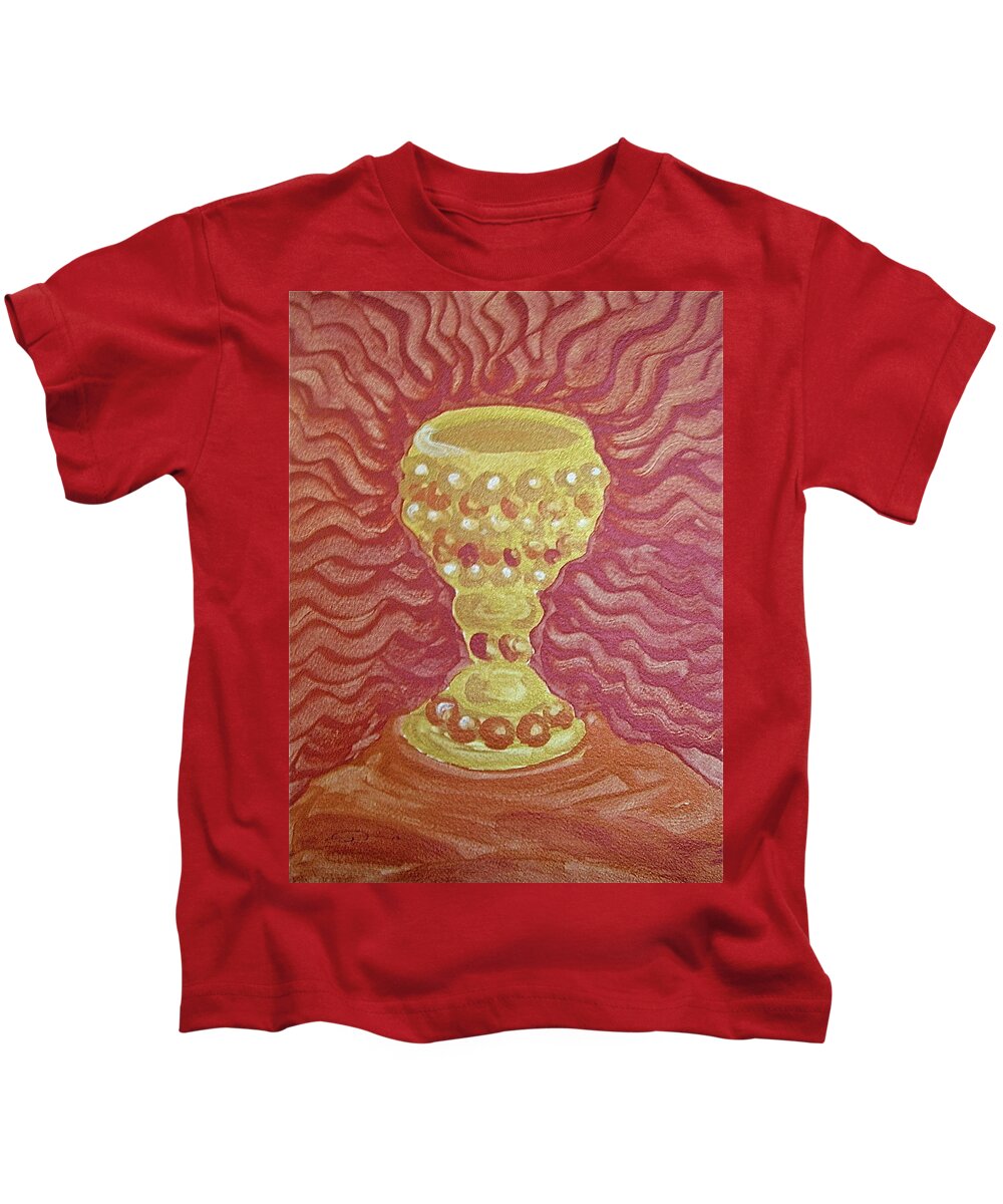 Chalice Kids T-Shirt featuring the painting The Chalice or Holy Grail by Michele Myers
