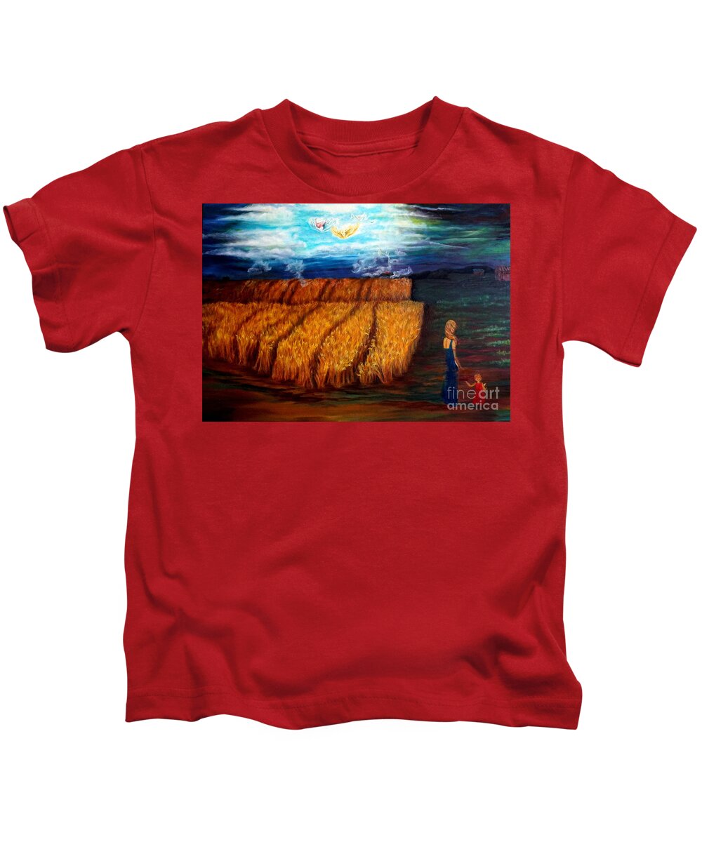 Angel Kids T-Shirt featuring the painting The Harvest by Georgia Doyle