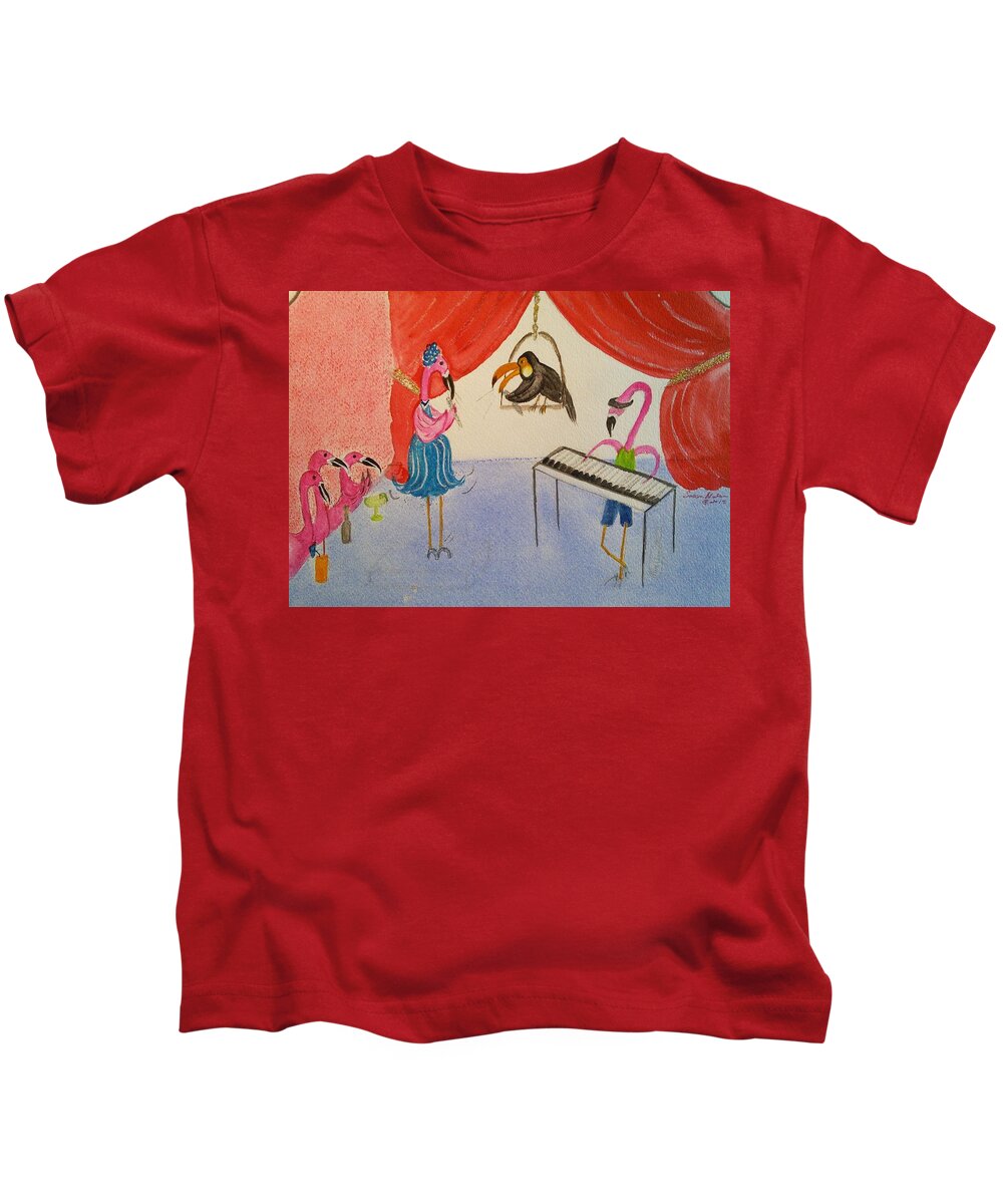 Whimsical Kids T-Shirt featuring the painting The Jazz Singers by Susan Nielsen
