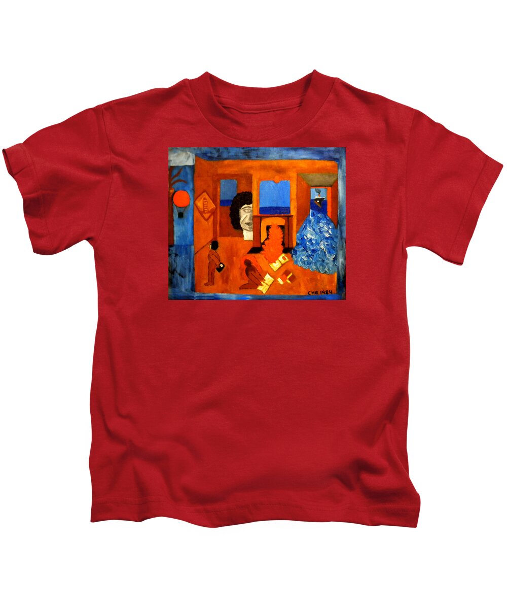 Colette Kids T-Shirt featuring the painting Trying to find the way out or is it better to stay  by Colette V Hera Guggenheim
