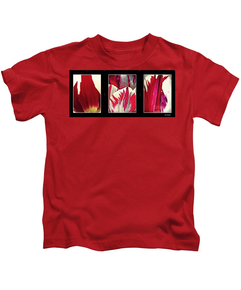 Tulip Kids T-Shirt featuring the photograph Tulip Abstract Triptych 2 by Sarah Loft