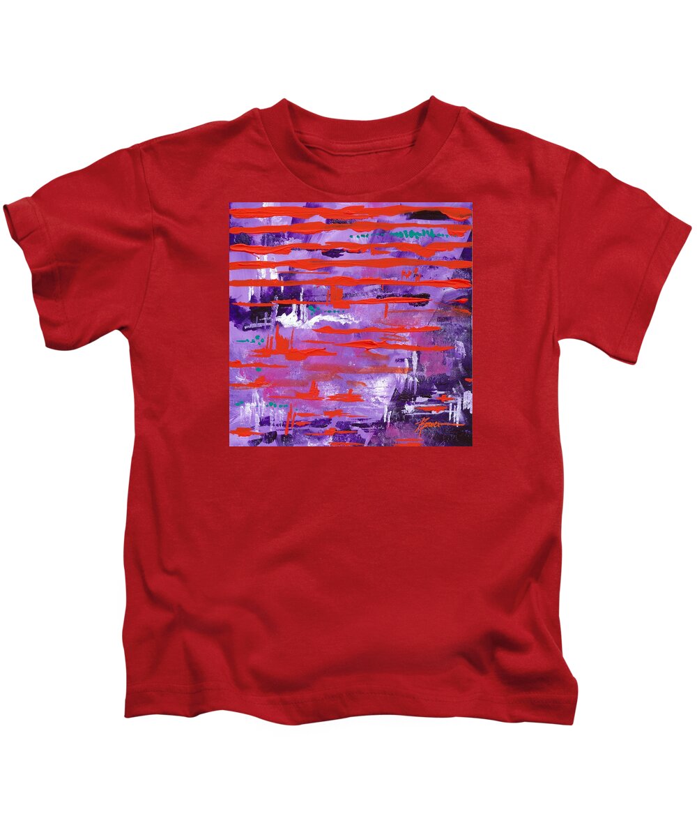 Color Kids T-Shirt featuring the painting Vibes by Adele Bower