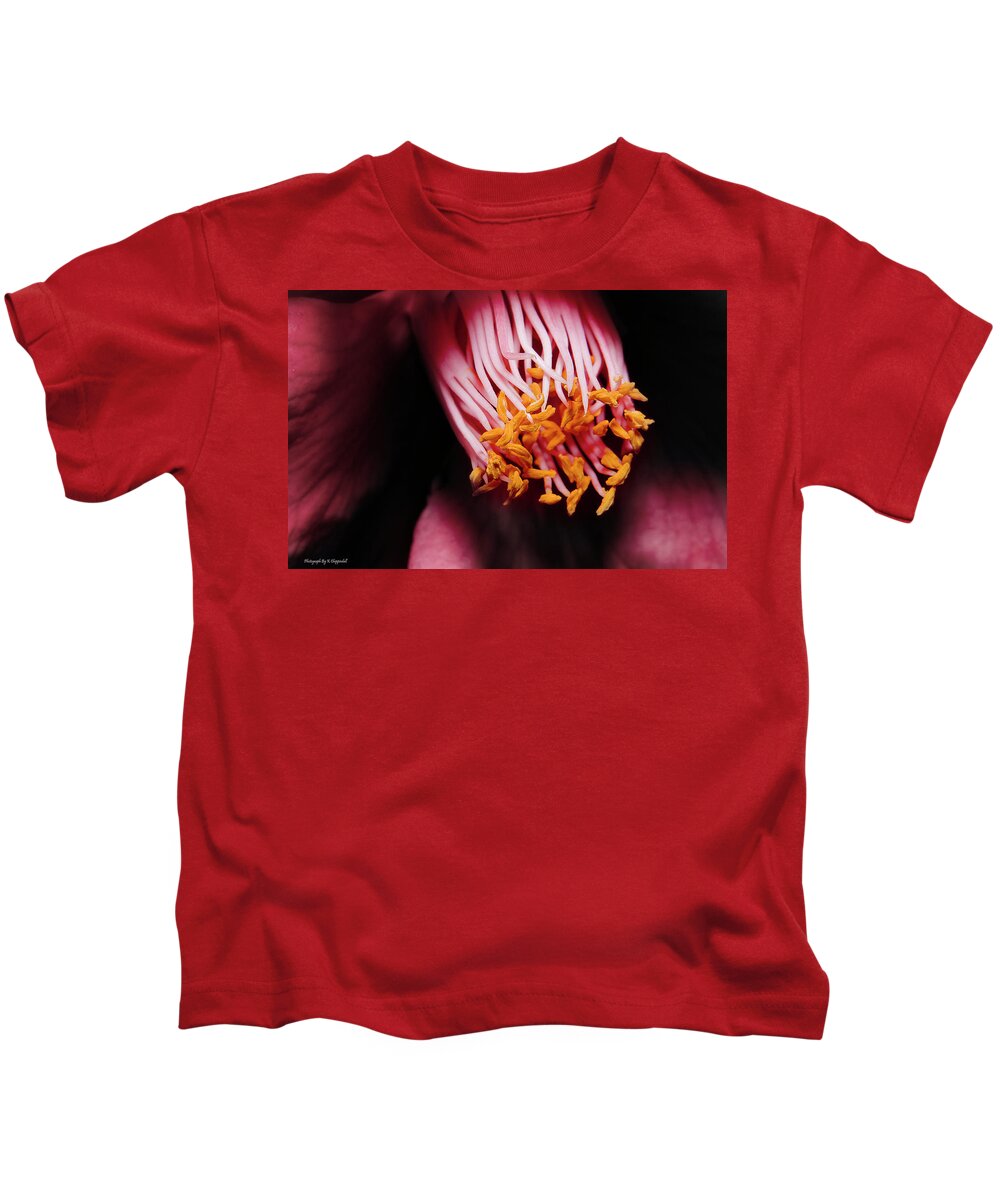 Pollen Kids T-Shirt featuring the photograph Yellow pollen 01 by Kevin Chippindall
