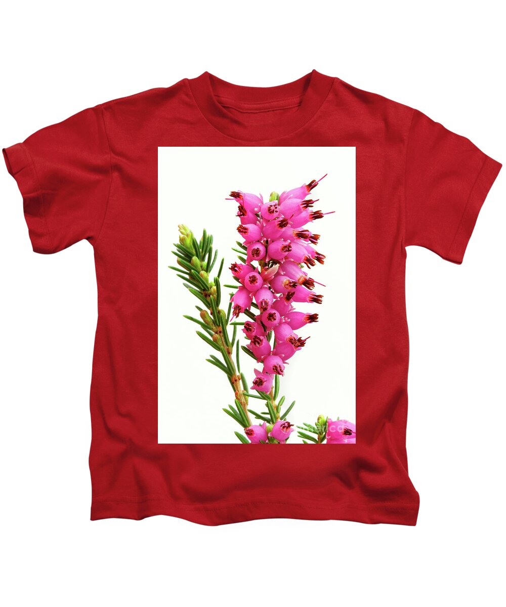 Furzey Kids T-Shirt featuring the photograph pink flowers Furzey heather by Robert C Paulson Jr
