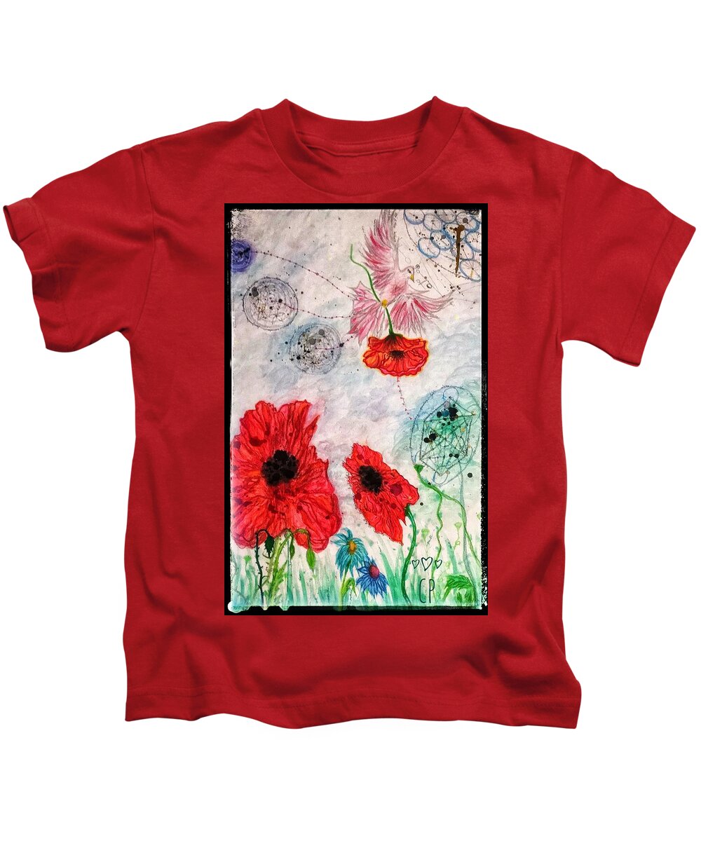 Création Kids T-Shirt featuring the painting Creation #1 by Christine Paris