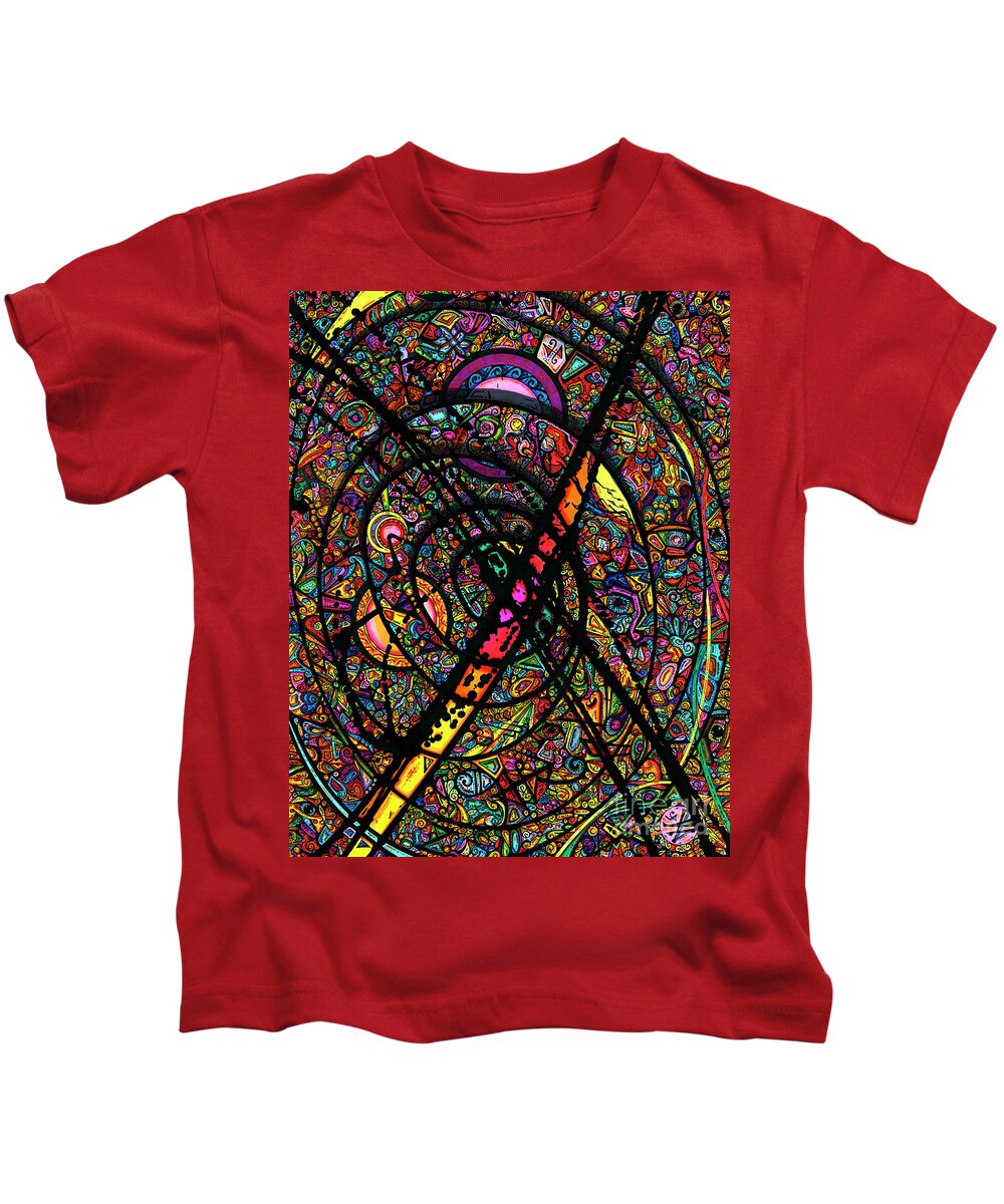Abstract Kids T-Shirt featuring the drawing 25 Faces by Joey Gonzalez